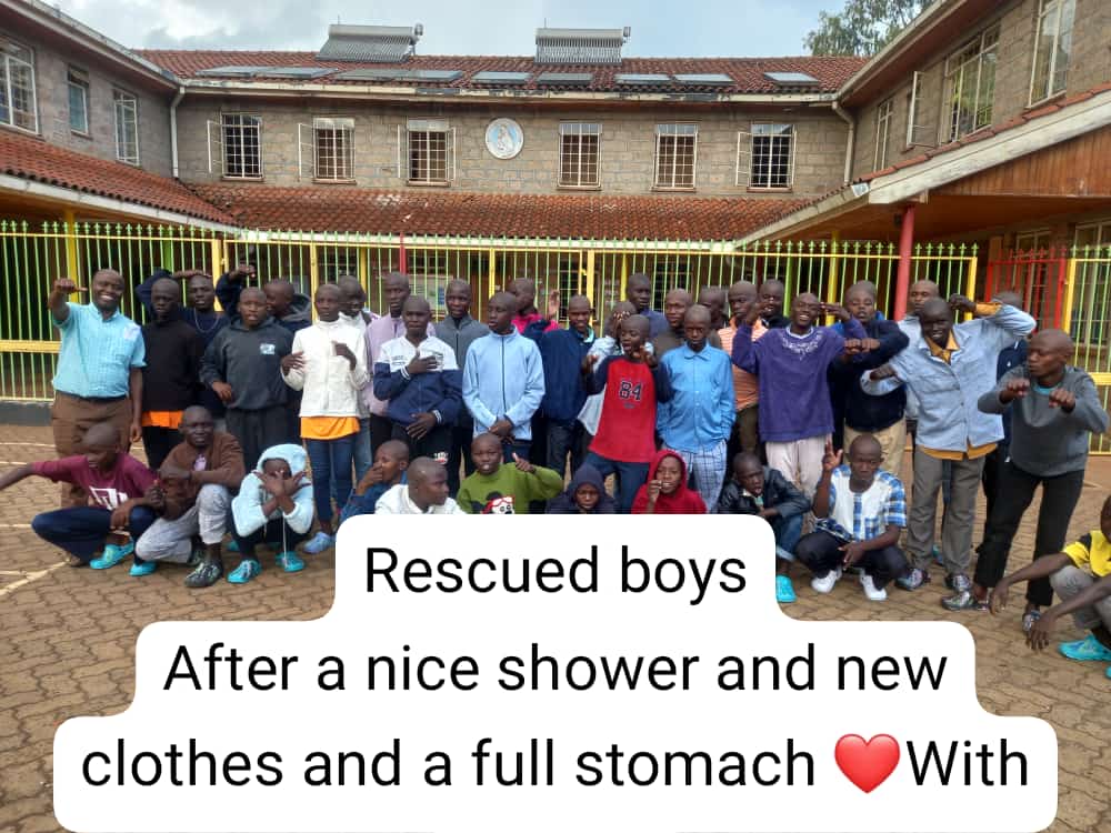 Rescued street children 
